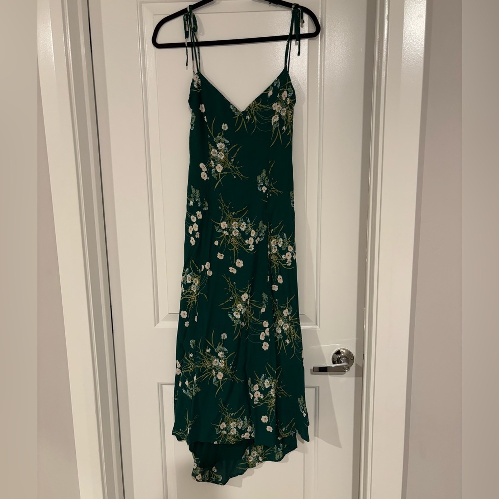 Reformation Green Floral Maxi Dress